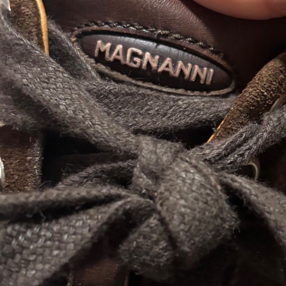 Magnanni‎ Mens Brown Leather Suede Perforated Low Top Sneakers 15746 Size 8 M - Picture 9 of 9